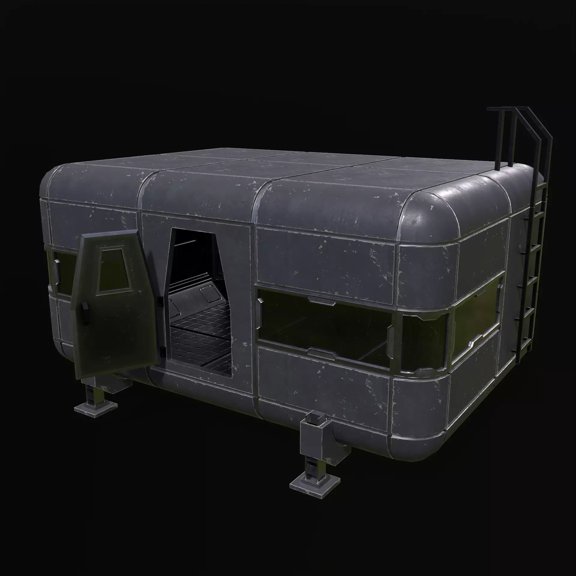 Modular Sci Fi House PBR Low-poly 3D model_28