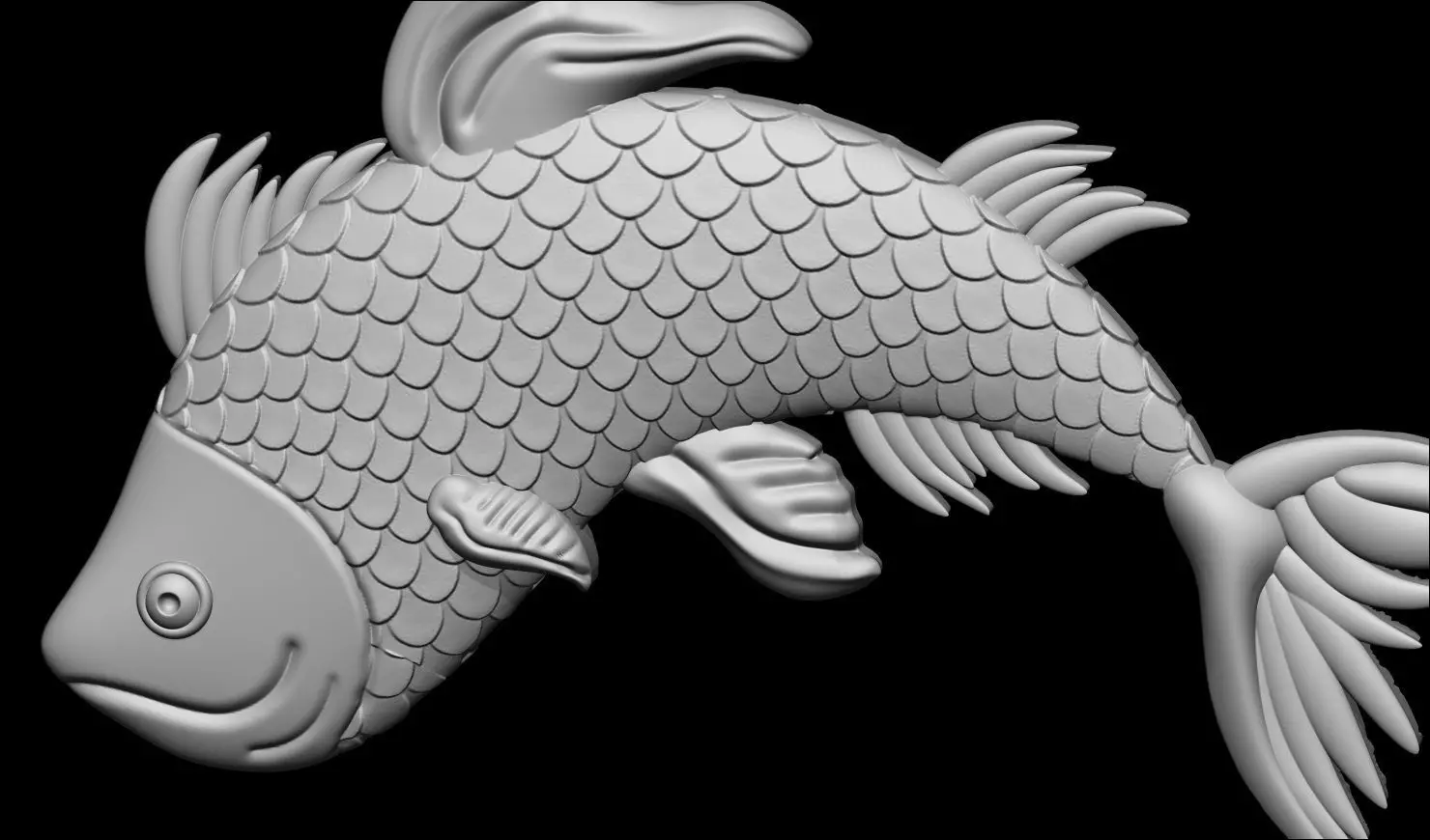 Fish Relief 3D Printable Model 3D print model_2