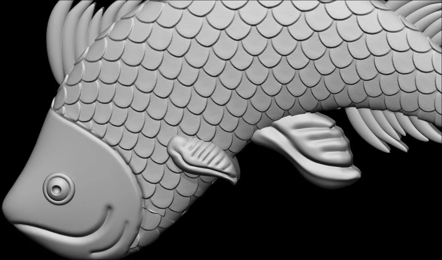 Fish Relief 3D Printable Model 3D print model_1