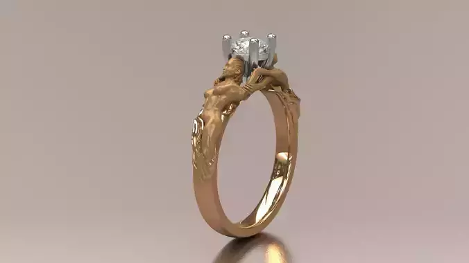 Carrera y Carrera Embrace Ring Lovers Holding Diamond STL 3DM