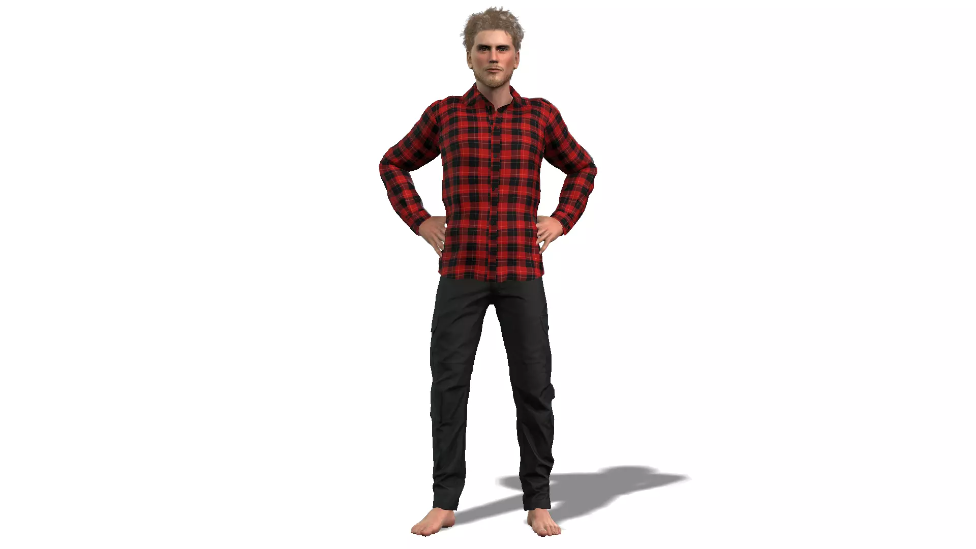 Realistic Male Character 3D Model 3D model_0