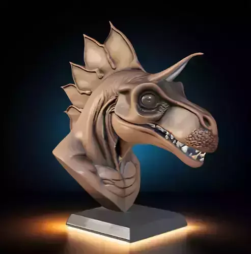 Chasmosaurus Bust 3D Model - STL Printable Dinosaur