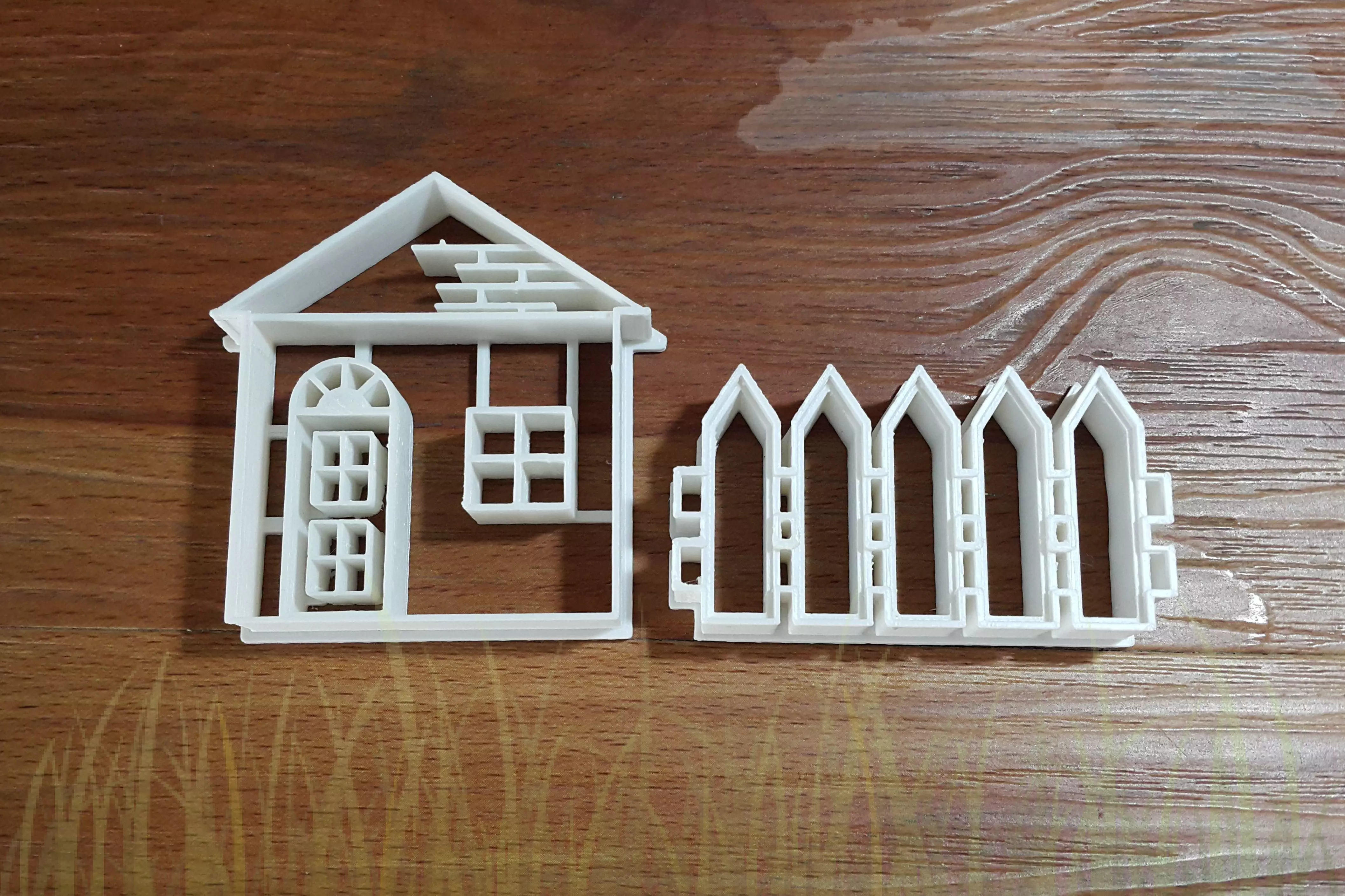 House and fence cookie cutter 3D print model_0