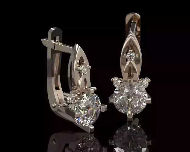 Luxury Jewelry CAD Model  Ring and Earrings