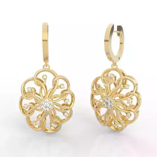 Elegant Openwork Flower Drop Earrings
