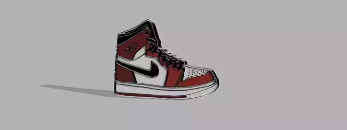 Low Budget Jordan 1 Keychain 3D Model 