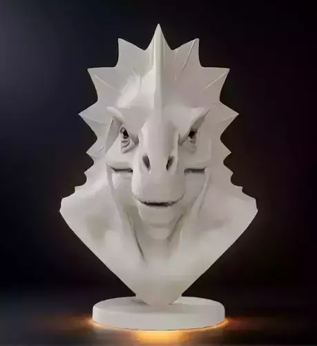 Chasmosaurus Bust 3D Model - STL Printable Dinosaur