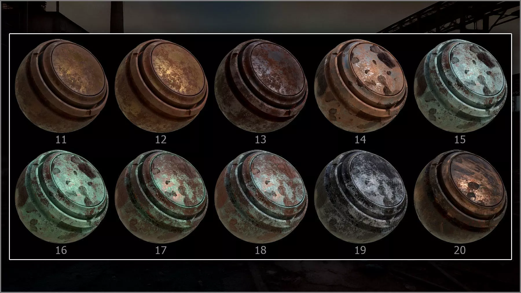 Megapack 100 Rusty and Damaged Metal for Substance Painter Texture_5