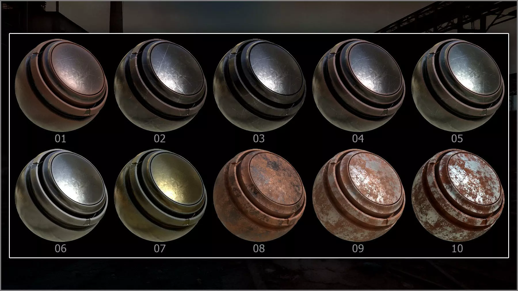 Megapack 100 Rusty and Damaged Metal for Substance Painter Texture_4