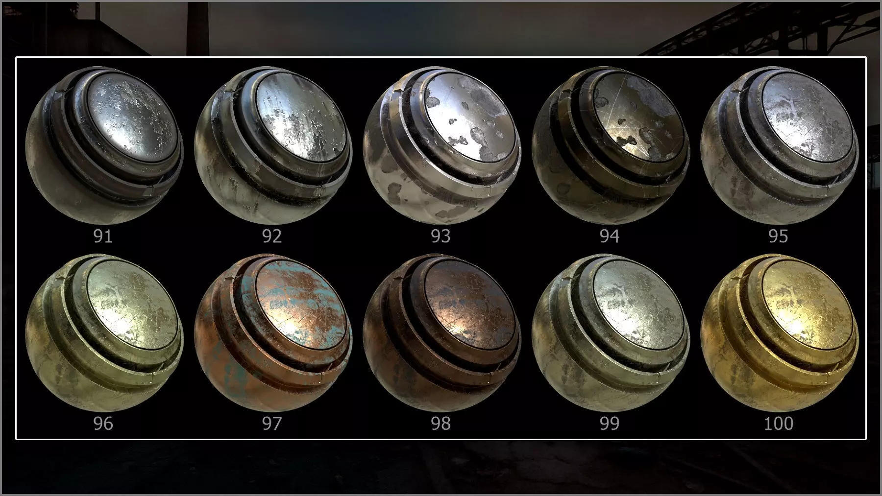 Megapack 100 Rusty and Damaged Metal for Substance Painter Texture_13
