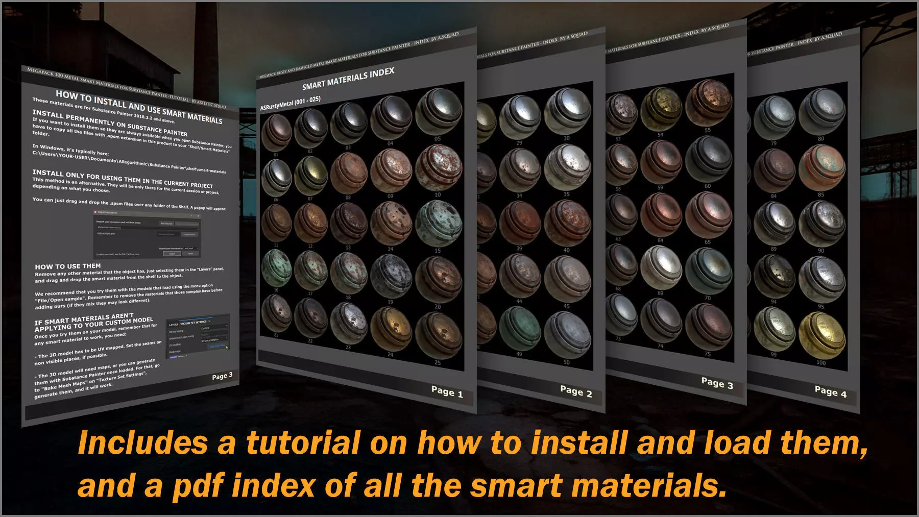Megapack 100 Rusty and Damaged Metal for Substance Painter Texture_14