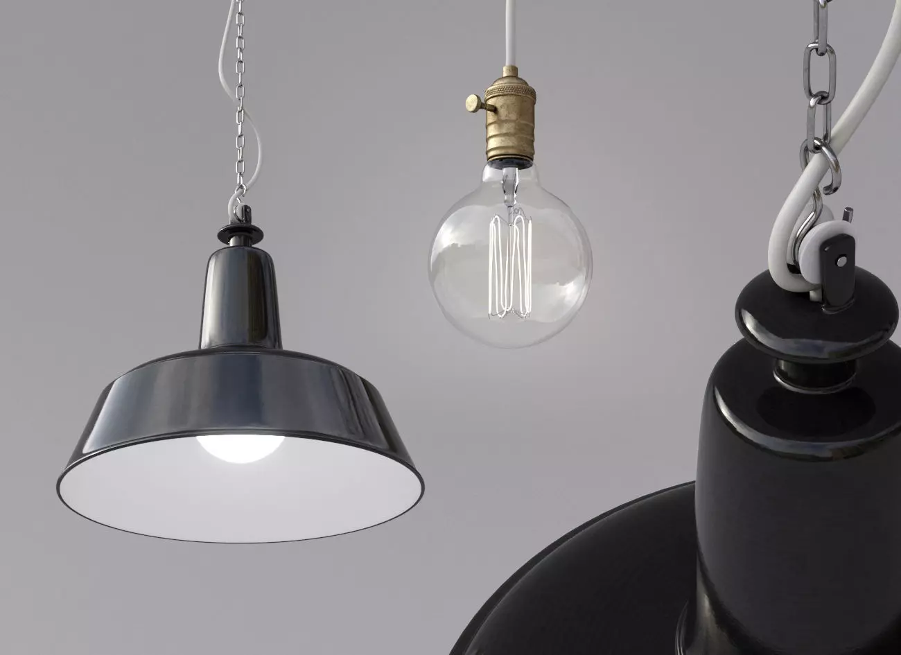 Industrial Pendant Lamp 3D model_0