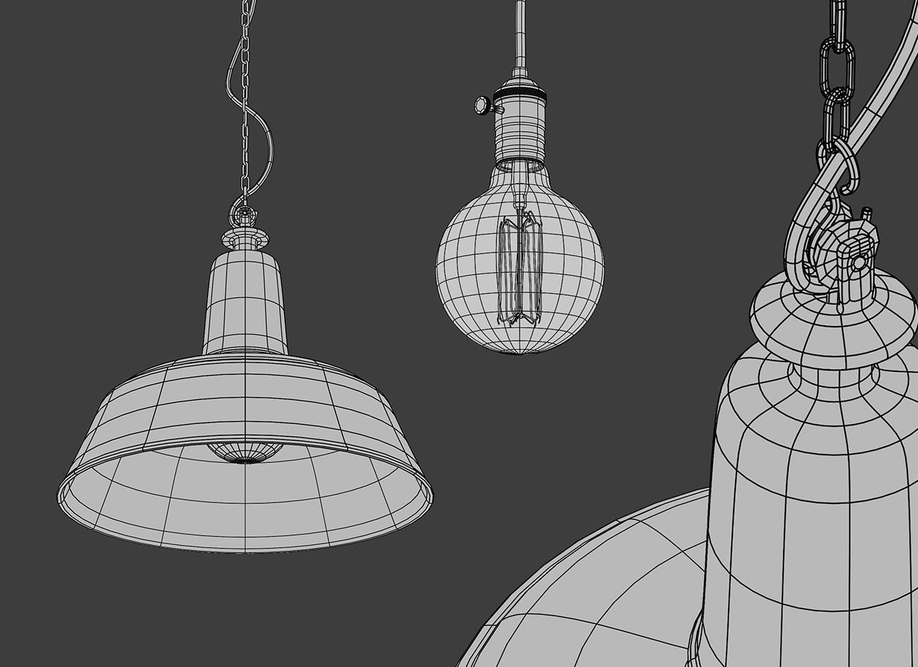 Industrial Pendant Lamp 3D model_6