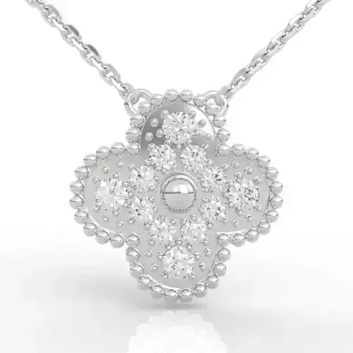 Luxury Four Leaf Clover Diamond Pendant 3D print model