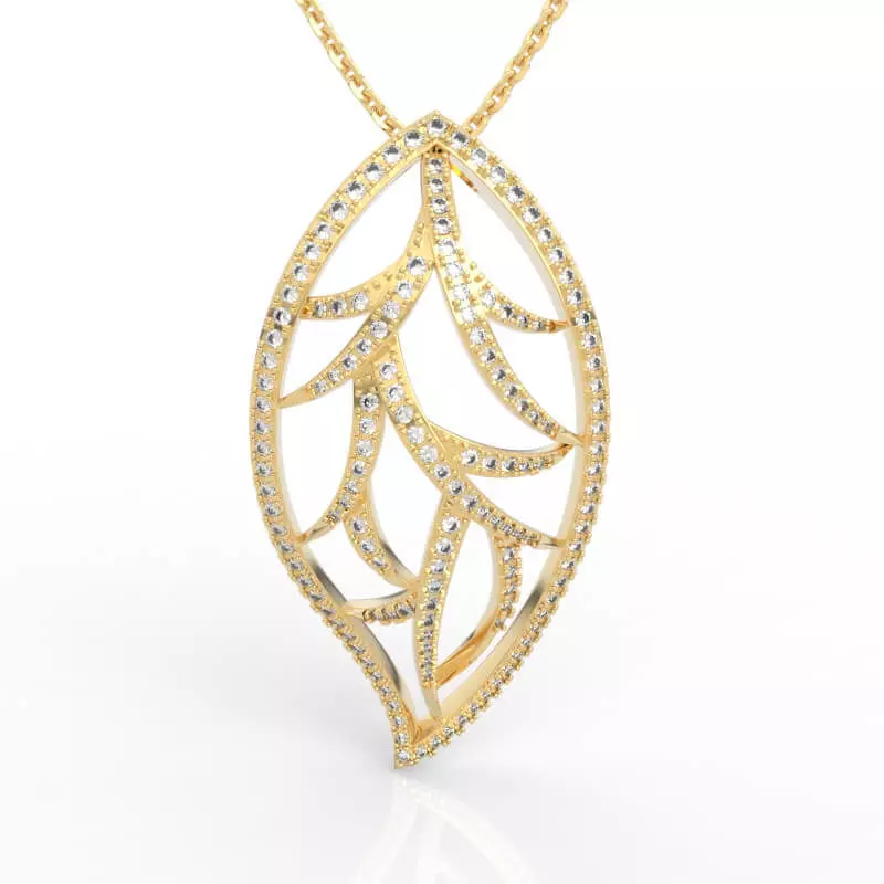 Nature Inspired Leaf Pendant 3D print model_1