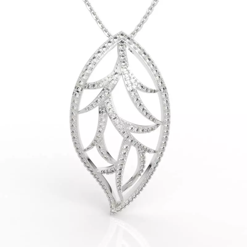 Nature Inspired Leaf Pendant 3D print model_0
