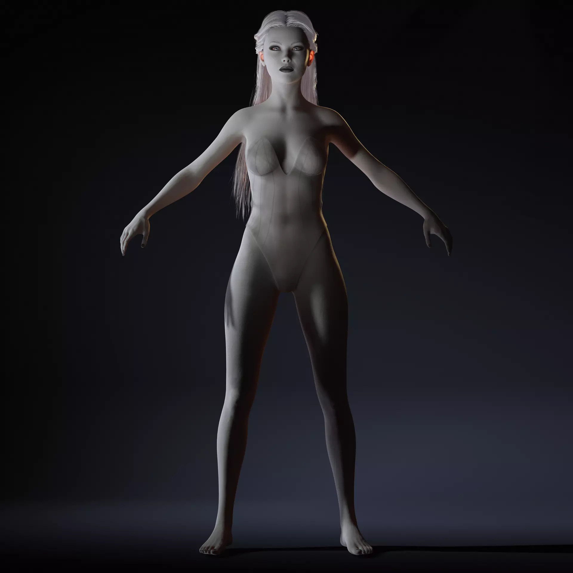 Realistic Female 3D Character  Rigged  Game Ready  FBX OBJ  Low-poly 3D model_12