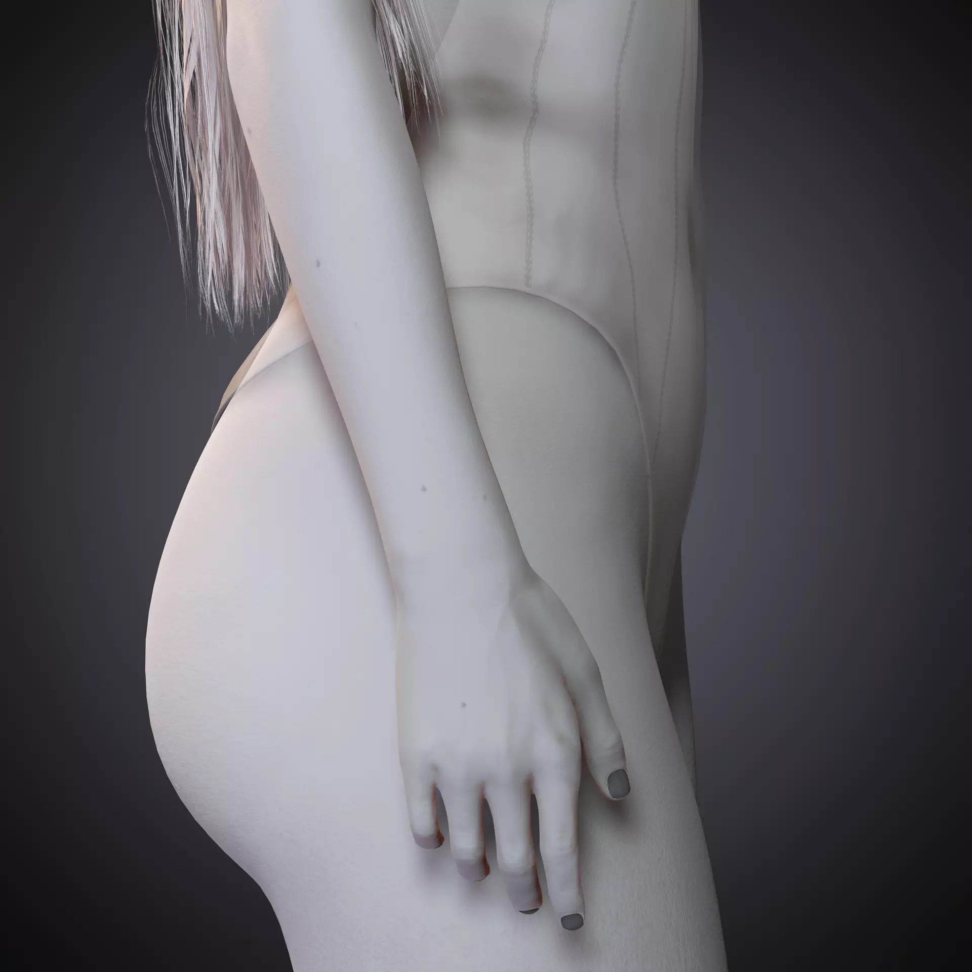 Realistic Female 3D Character  Rigged  Game Ready  FBX OBJ  Low-poly 3D model_7