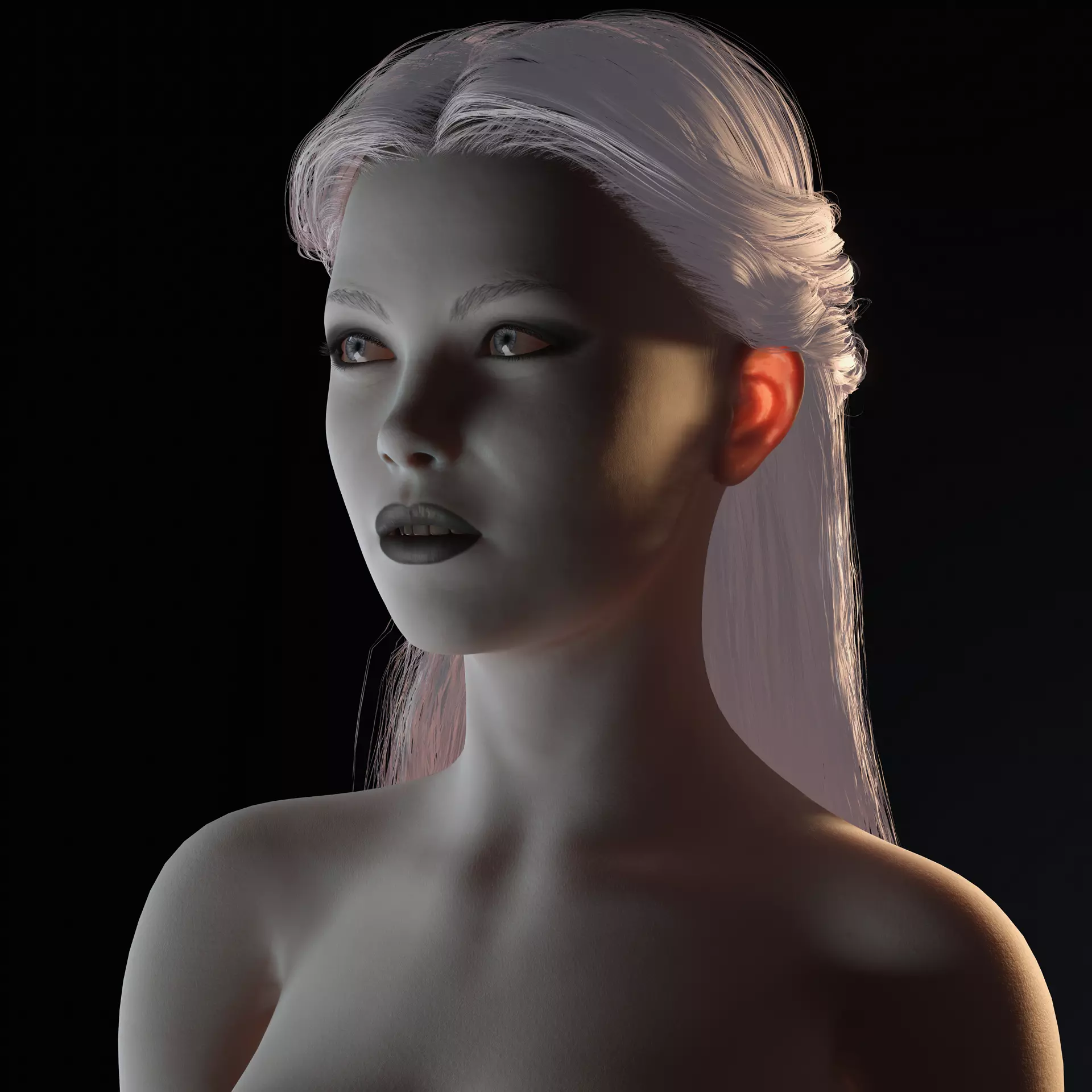 Realistic Female 3D Character  Rigged  Game Ready  FBX OBJ  Low-poly 3D model_11