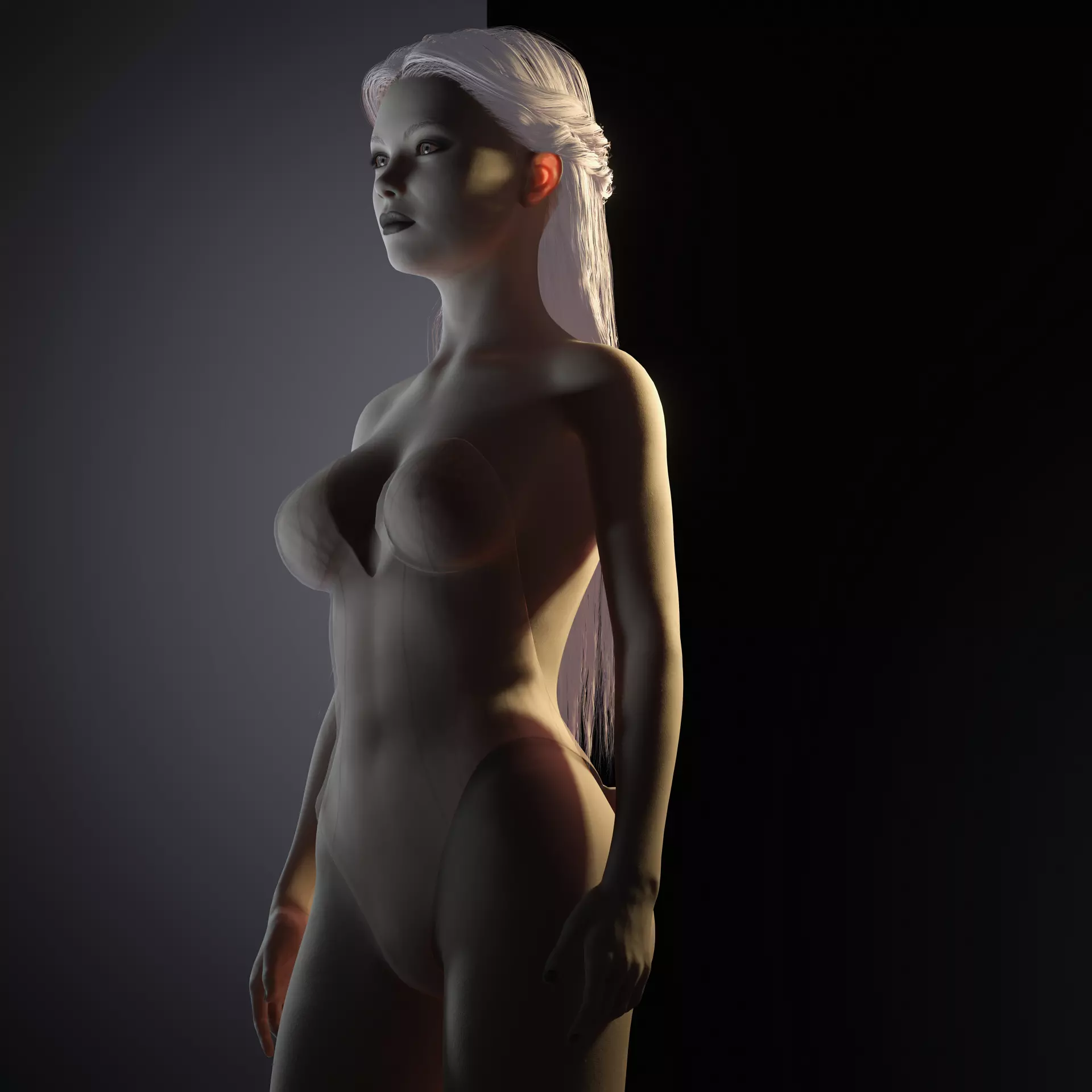 Realistic Female 3D Character  Rigged  Game Ready  FBX OBJ  Low-poly 3D model_9