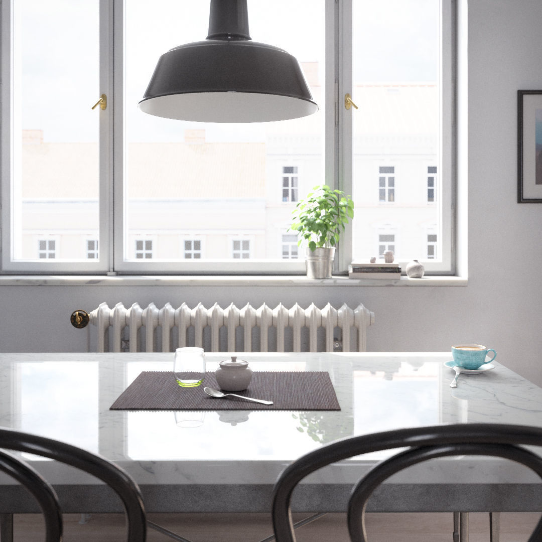 French Kitchen Dining Set 3D model_7