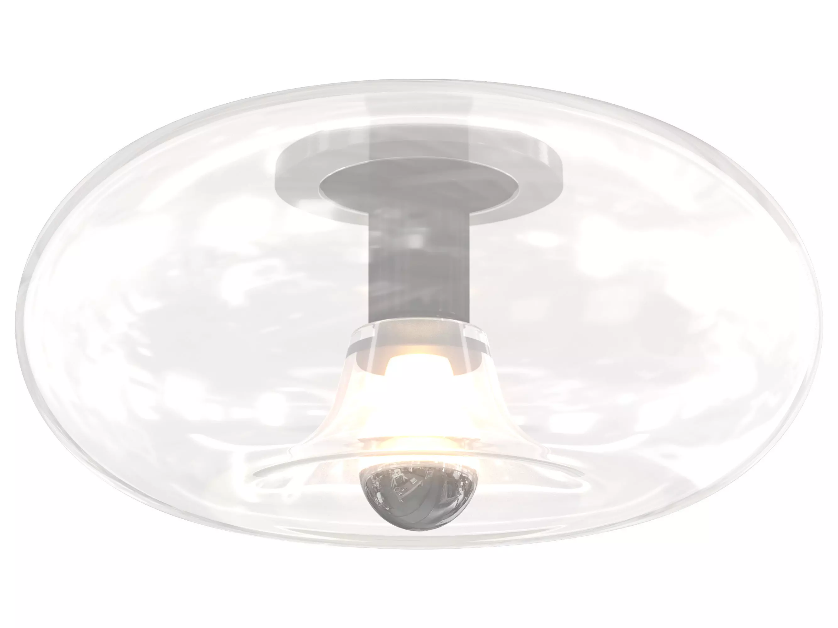 Round Glass Flush Mount 3D model_0