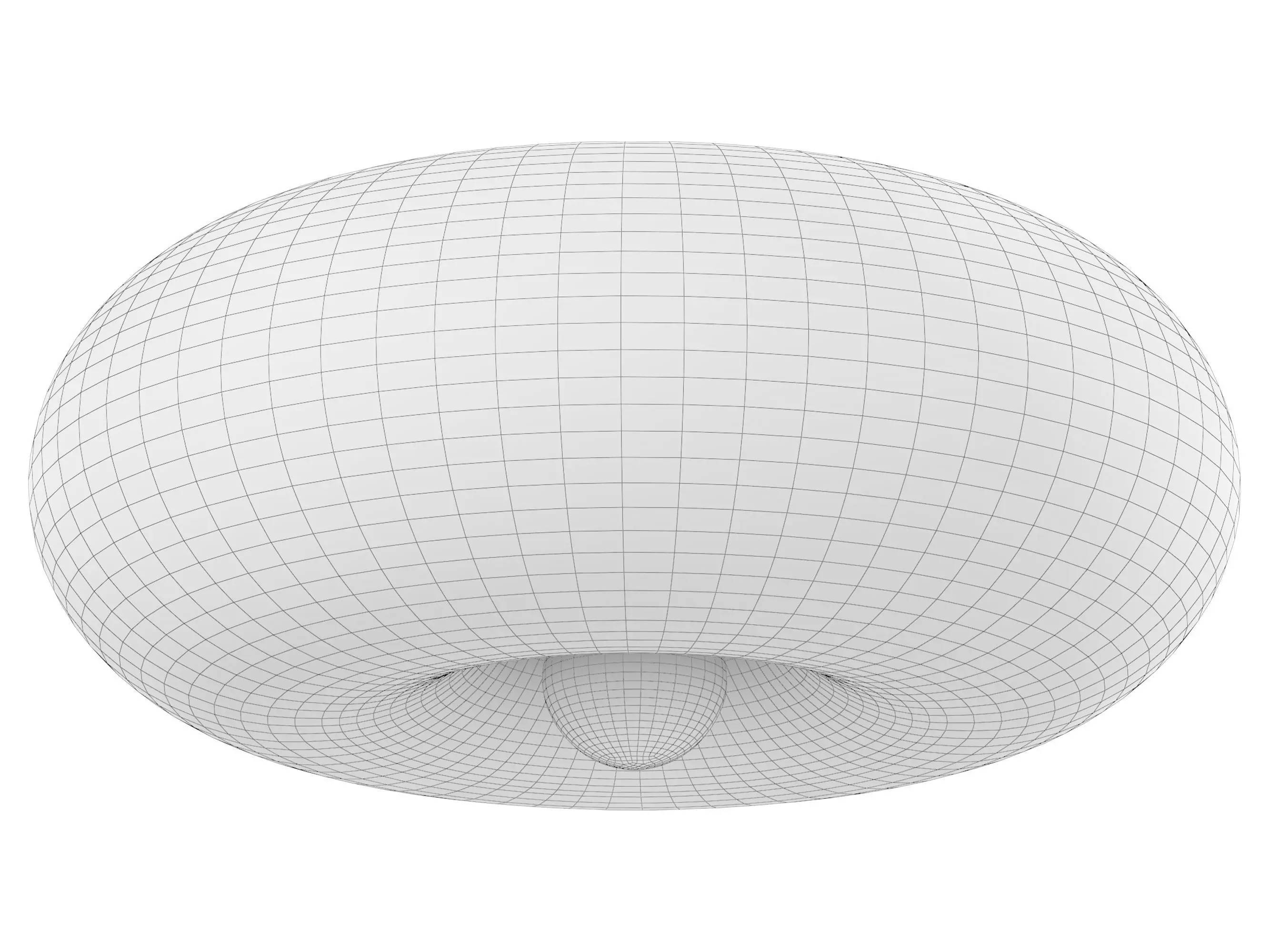 Round Glass Flush Mount 3D model_2