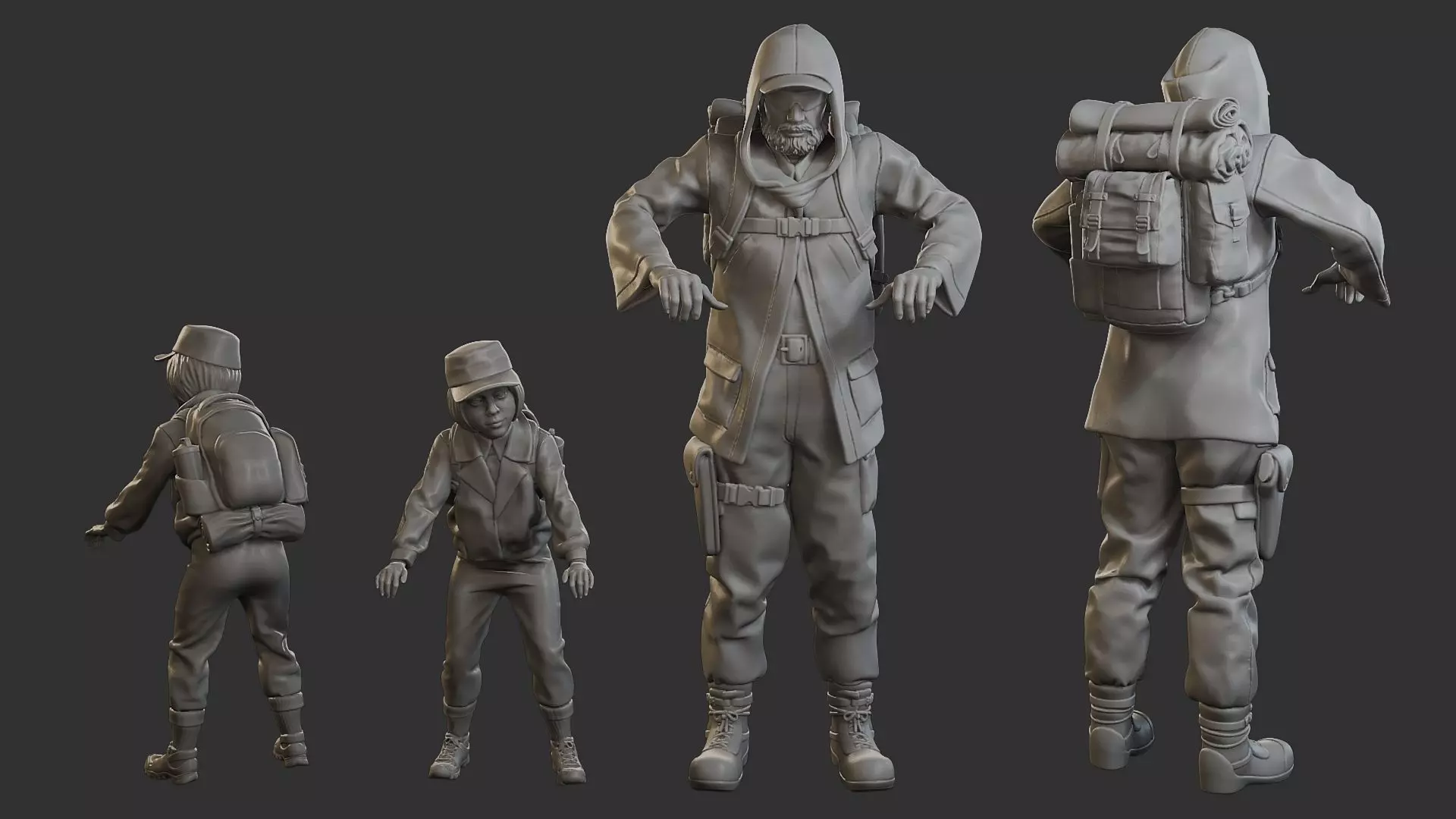 Post-Apocalyptic Male PAM3 001 3D print model
