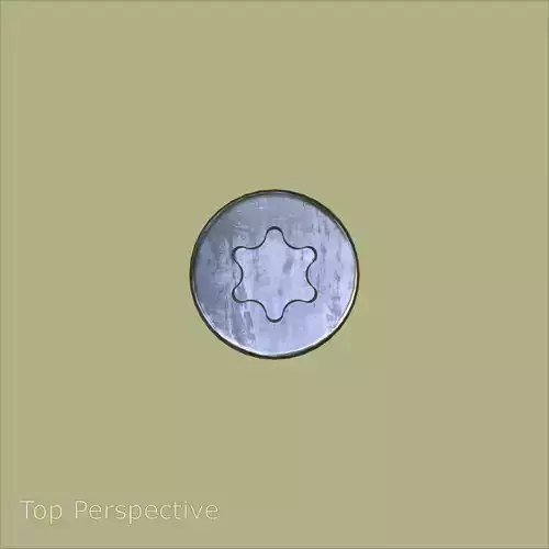 Steel Stained M10 Torx T50 Cap Bolt with PBR 4K 3D model 7