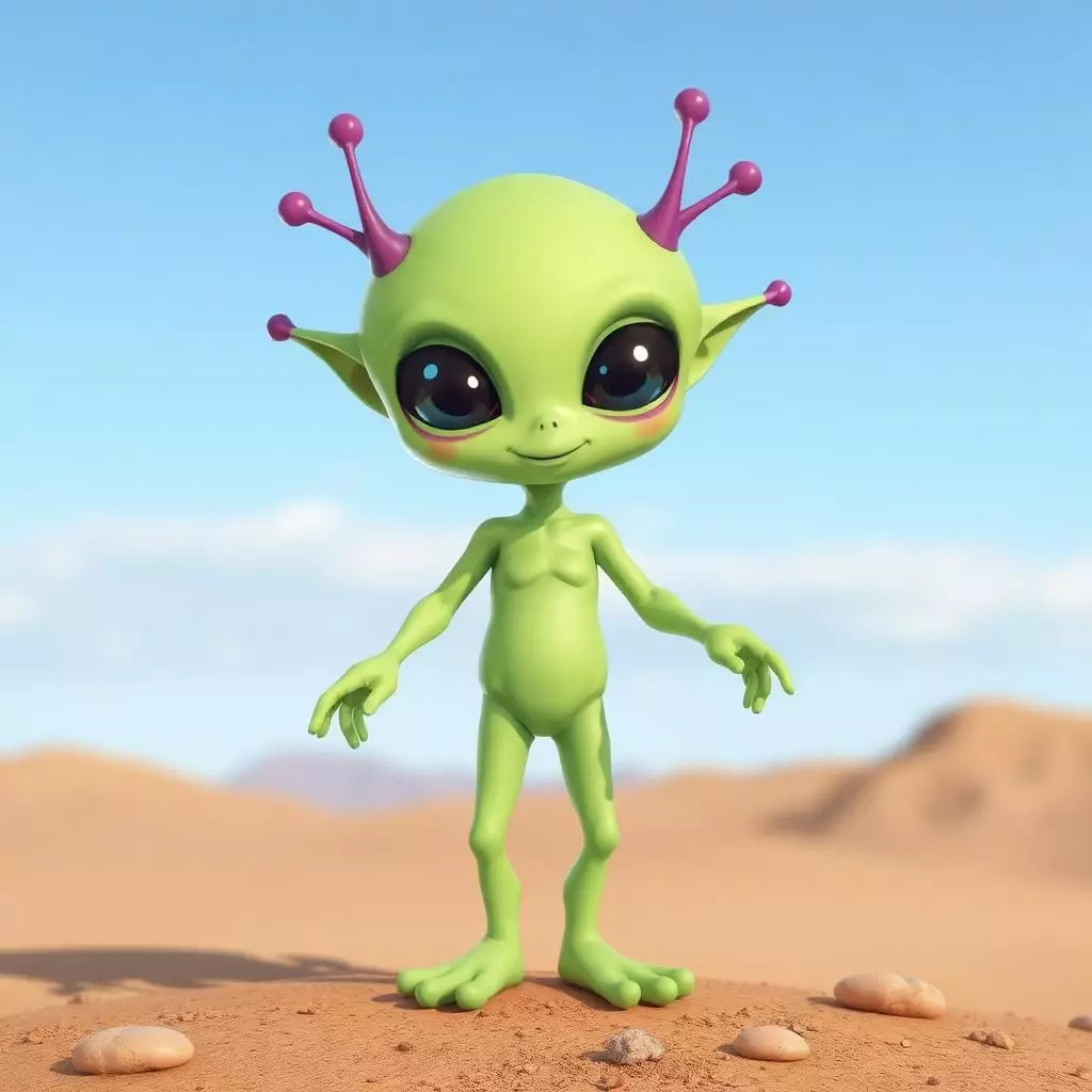  Alien Creature 3D Model Game Ready Sci-Fi Character Low-poly 3D model_0