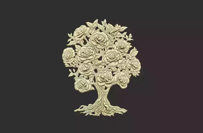 rose tree life old immortal royal culture idea floral  3D print model