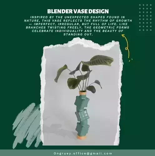 Golden Green Vase Set 04-Sculptural Modern Form with Gold Detail