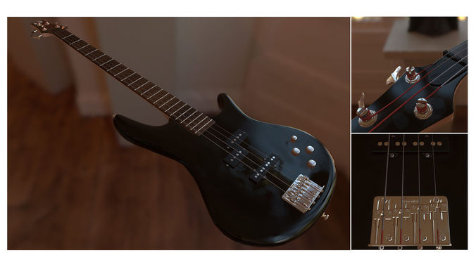 Ibanez Bass Guitar  Low-poly 3D model