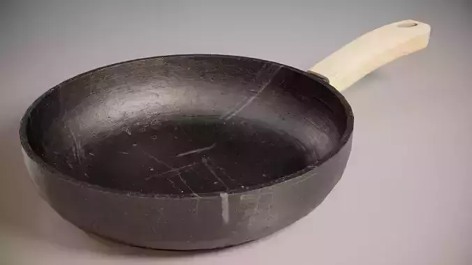Frying Pan Low-poly 3D model 4
