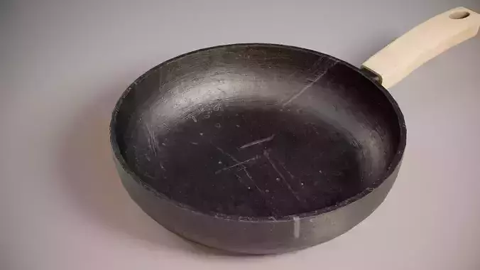 Frying Pan Low-poly 3D model 3