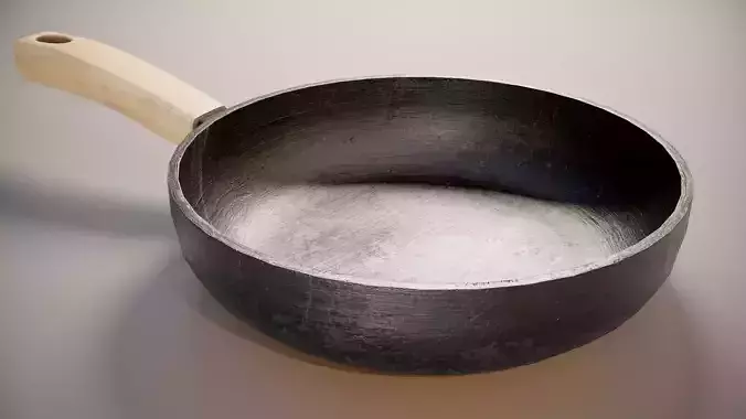 Frying Pan Low-poly 3D model 5