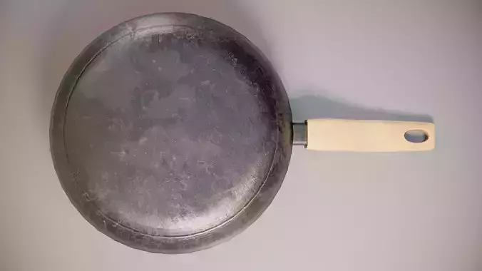 Frying Pan Low-poly 3D model 7