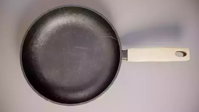 Frying Pan Low-poly 3D model 6