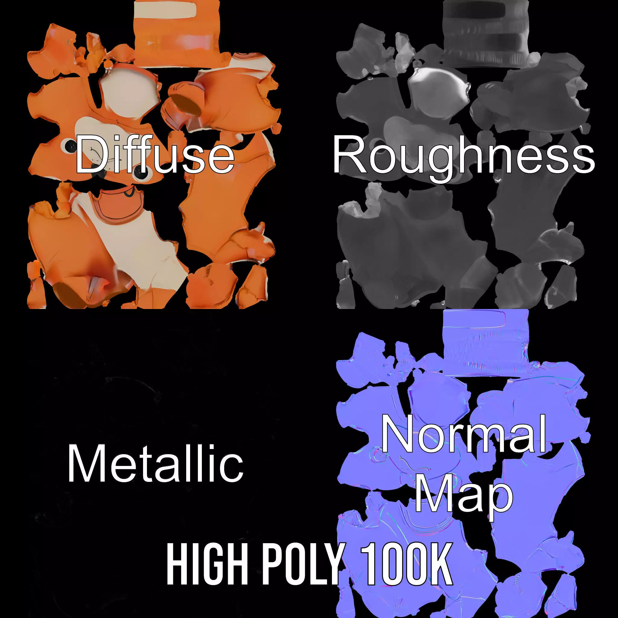 Playful Kangaroo Inflatable model pack Low-poly 3D model_4