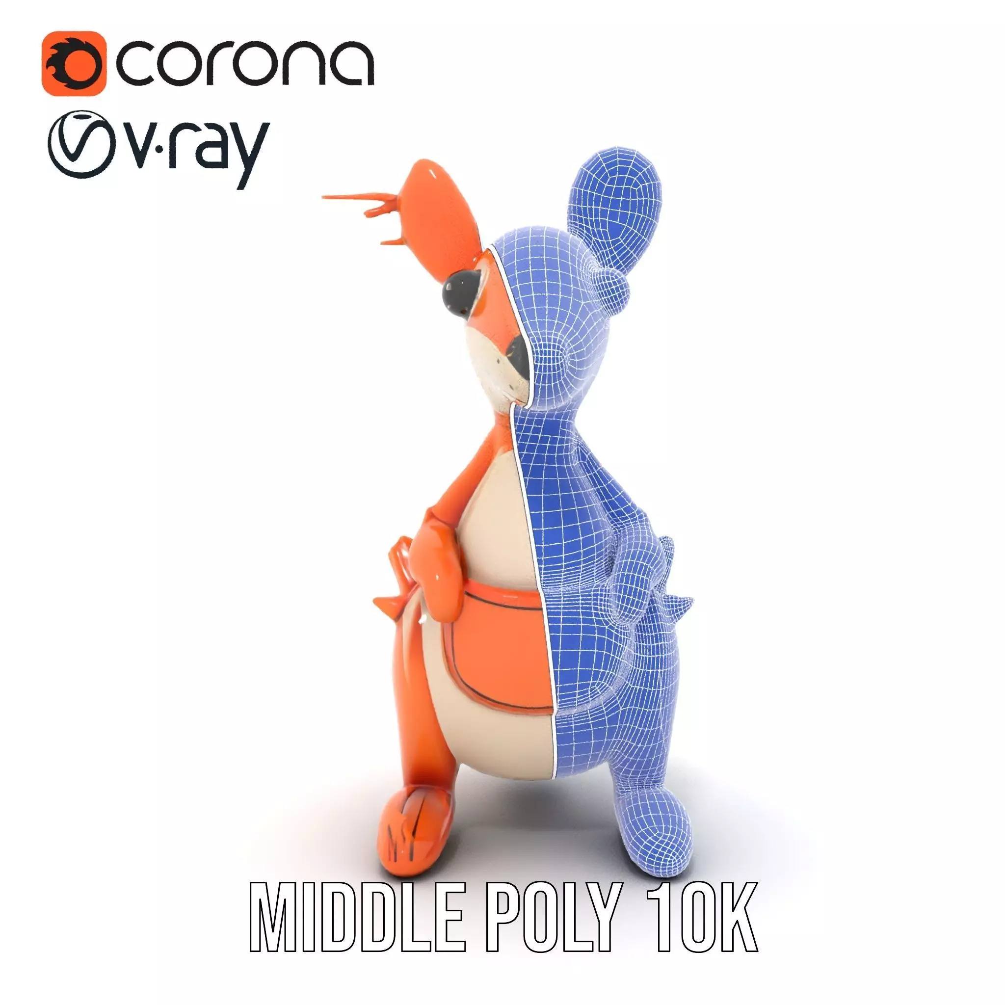Playful Kangaroo Inflatable model pack Low-poly 3D model_28