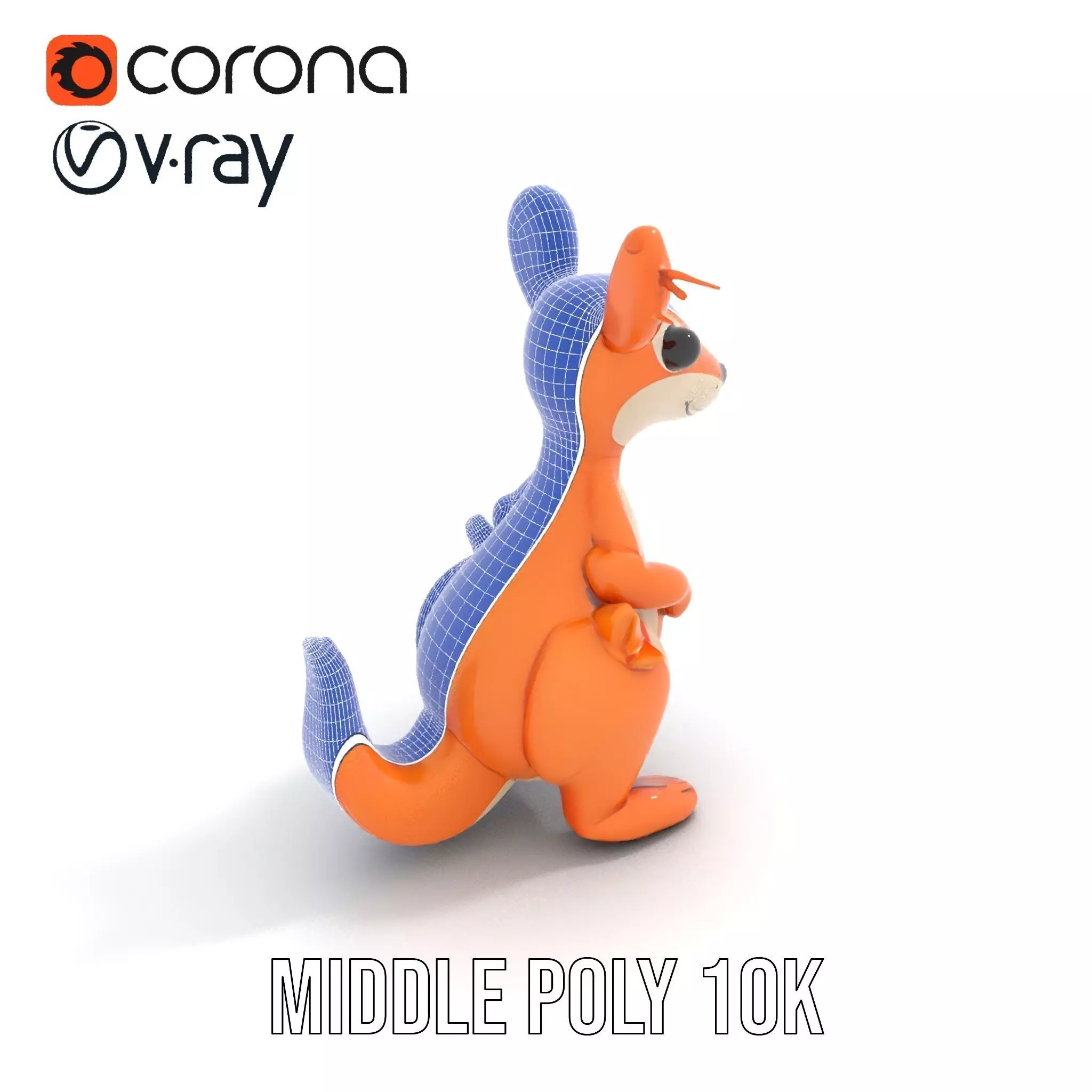 Playful Kangaroo Inflatable model pack Low-poly 3D model_25