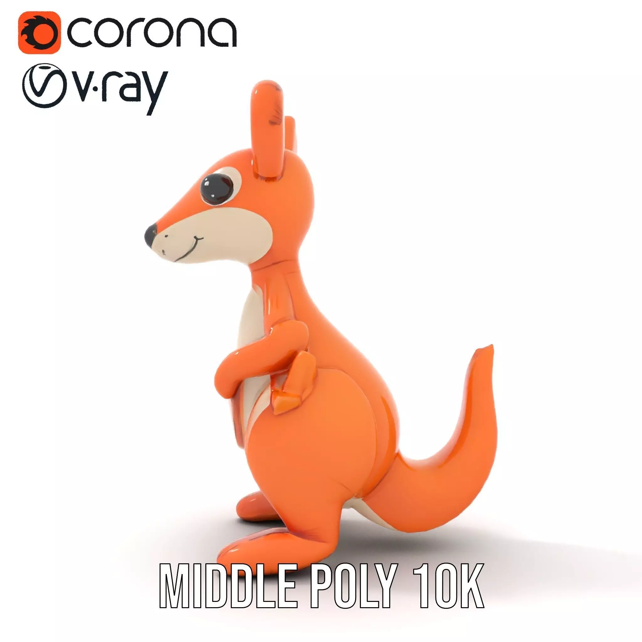 Playful Kangaroo Inflatable model pack Low-poly 3D model_19