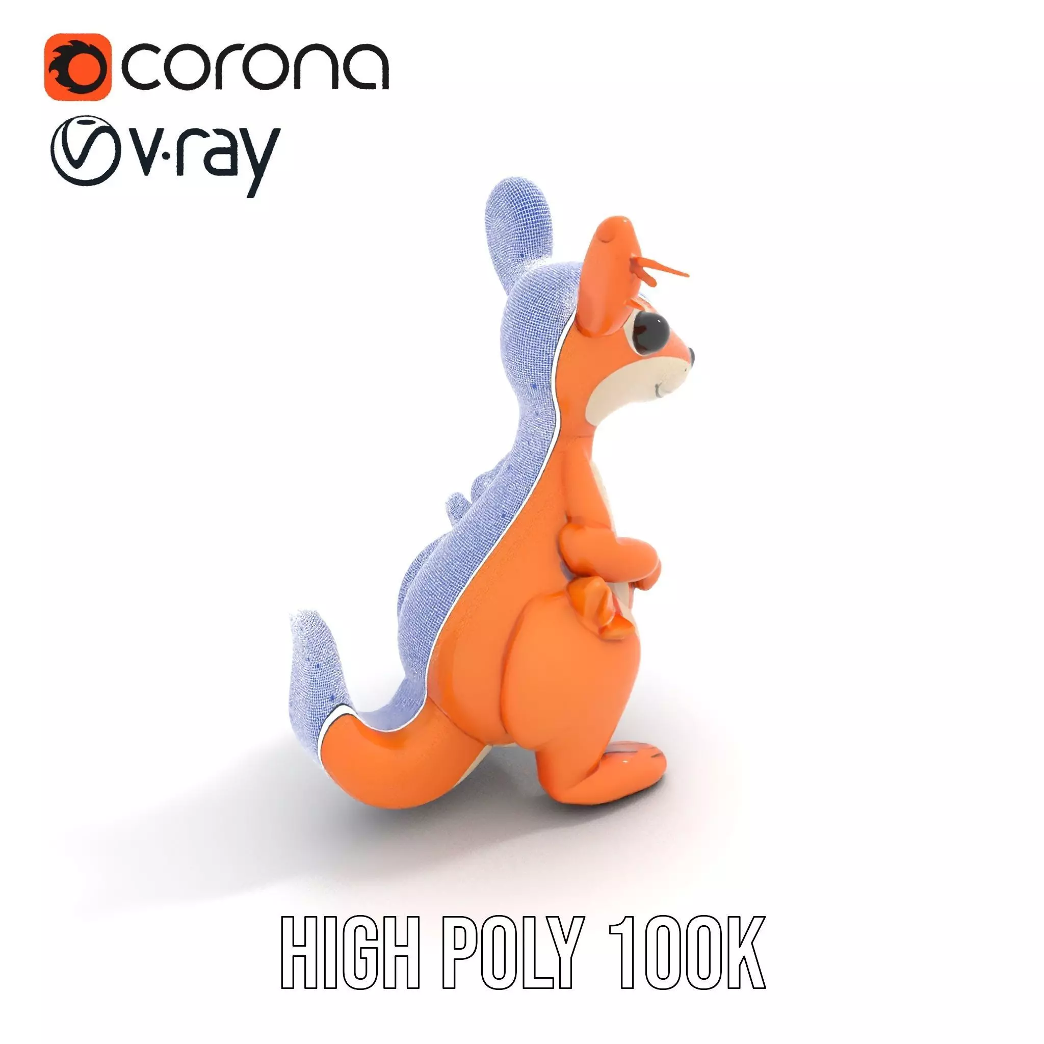 Playful Kangaroo Inflatable model pack Low-poly 3D model_33