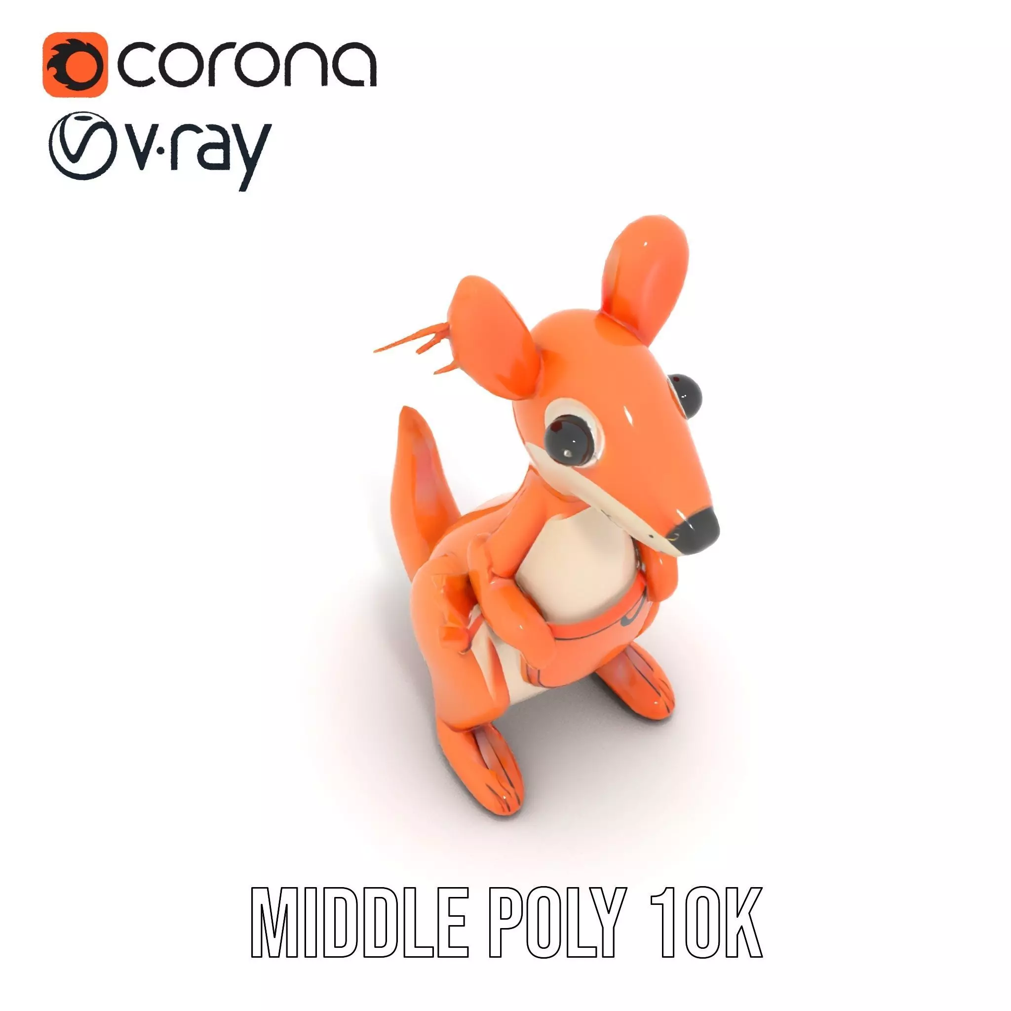 Playful Kangaroo Inflatable model pack Low-poly 3D model_6