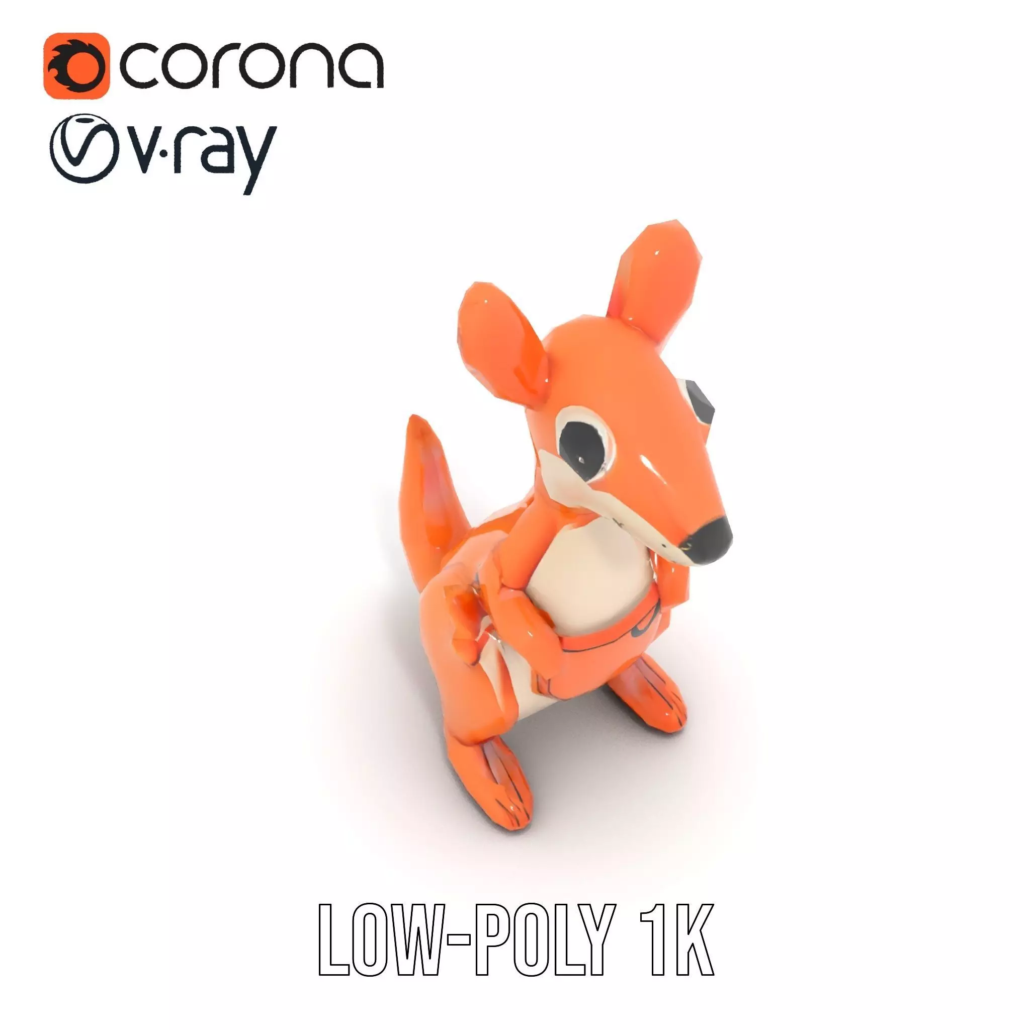 Playful Kangaroo Inflatable model pack Low-poly 3D model_13