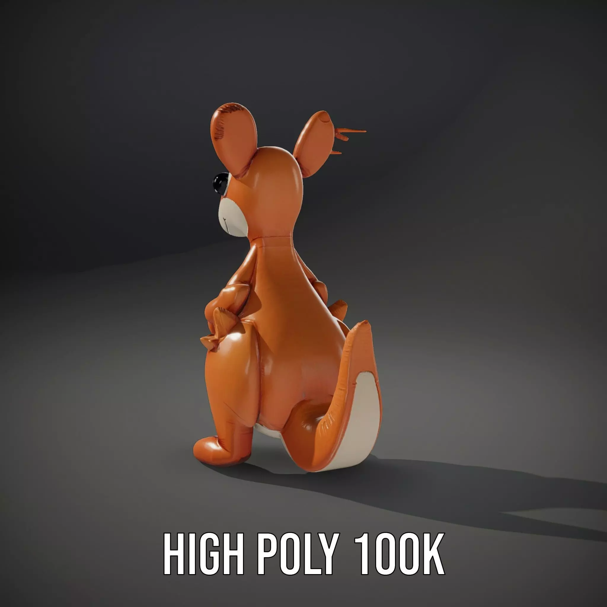 Playful Kangaroo Inflatable model pack Low-poly 3D model_9