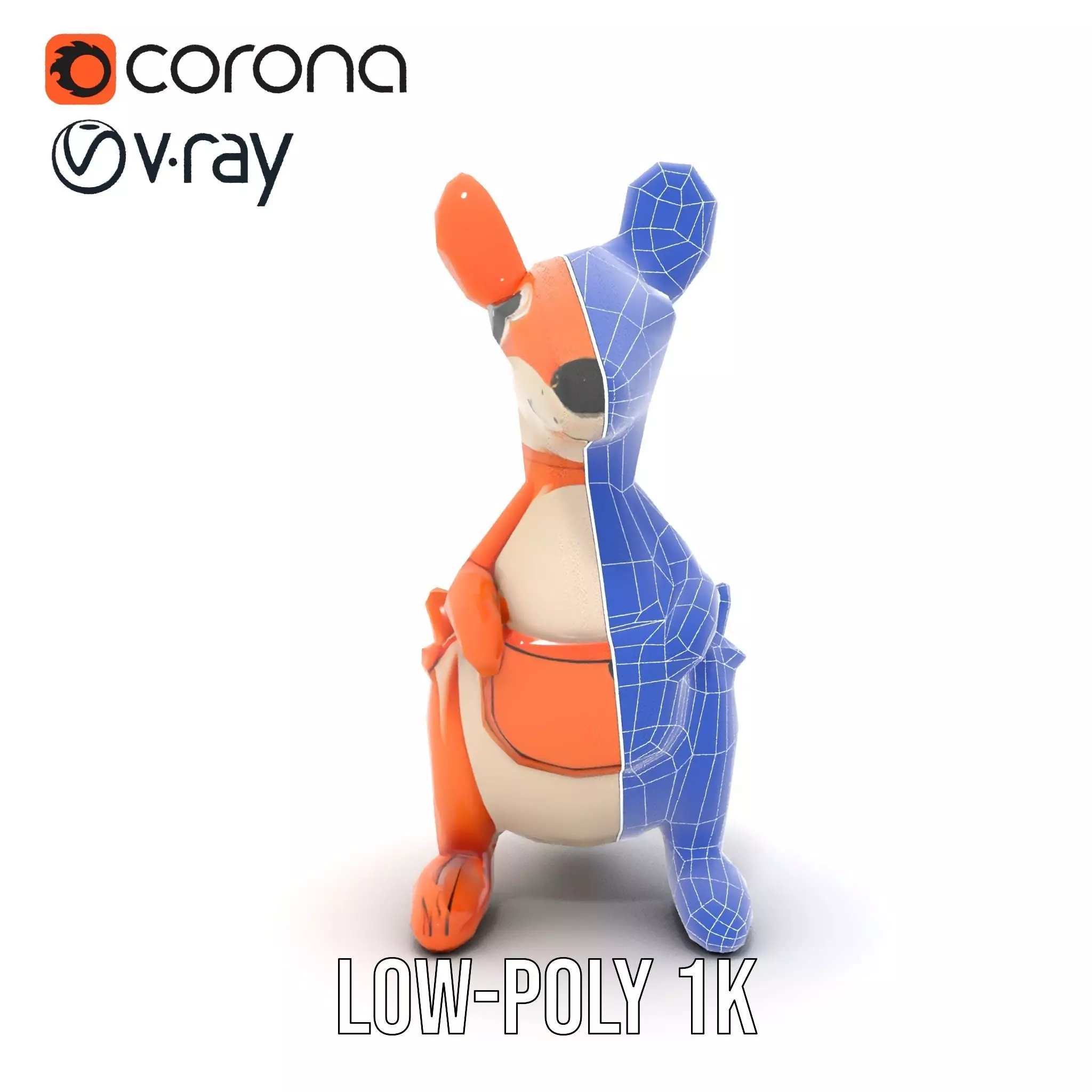 Playful Kangaroo Inflatable model pack Low-poly 3D model_17