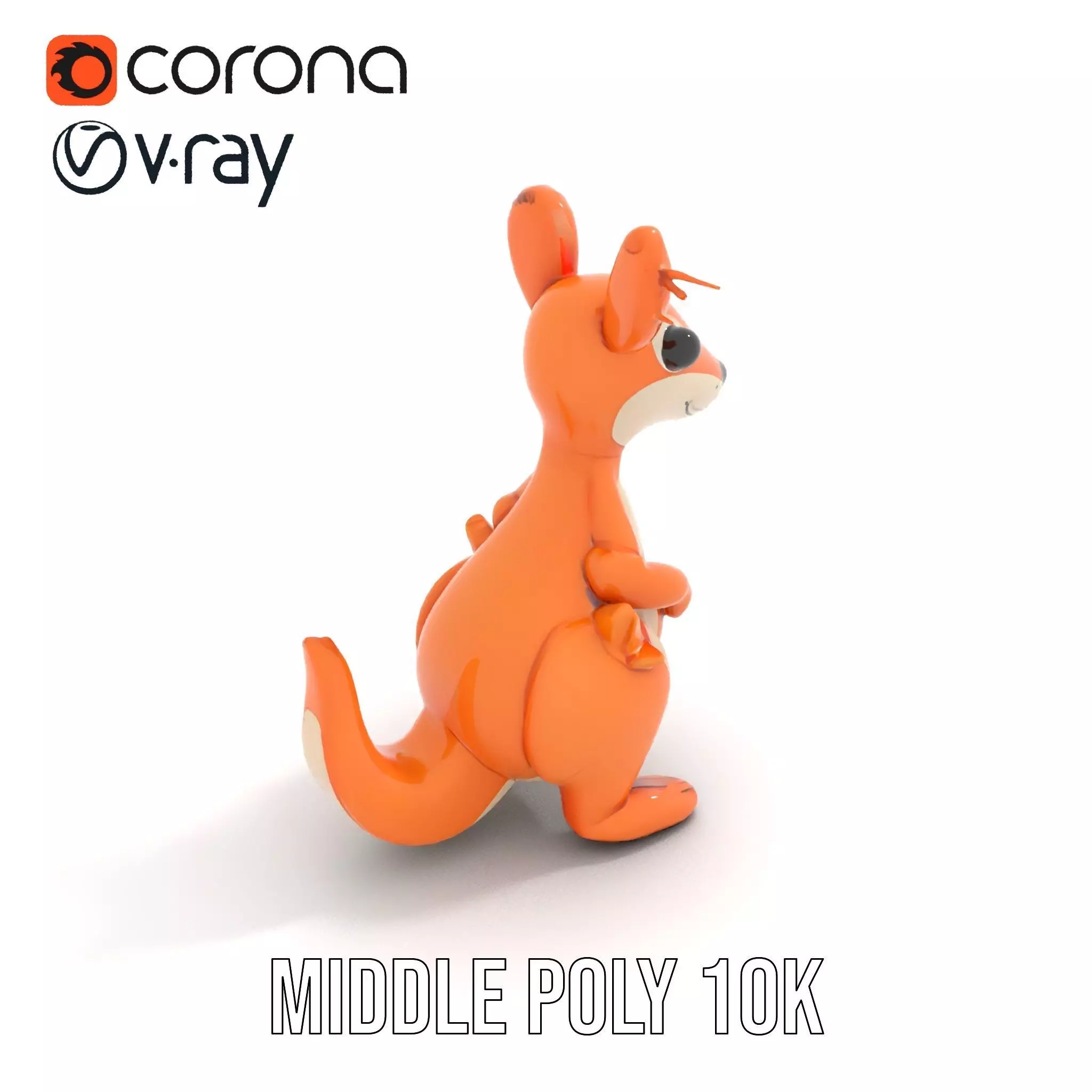 Playful Kangaroo Inflatable model pack Low-poly 3D model_14