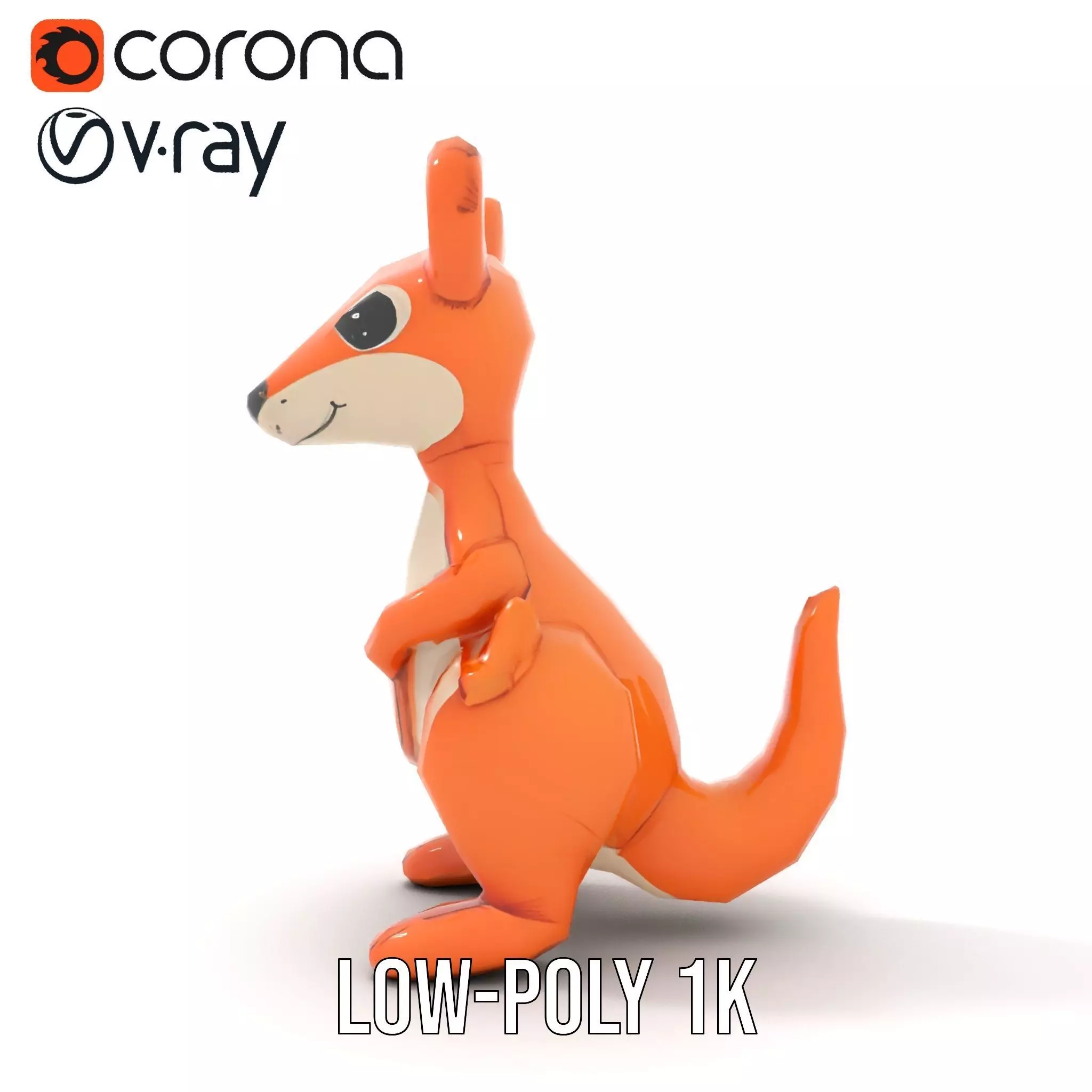 Playful Kangaroo Inflatable model pack Low-poly 3D model_26