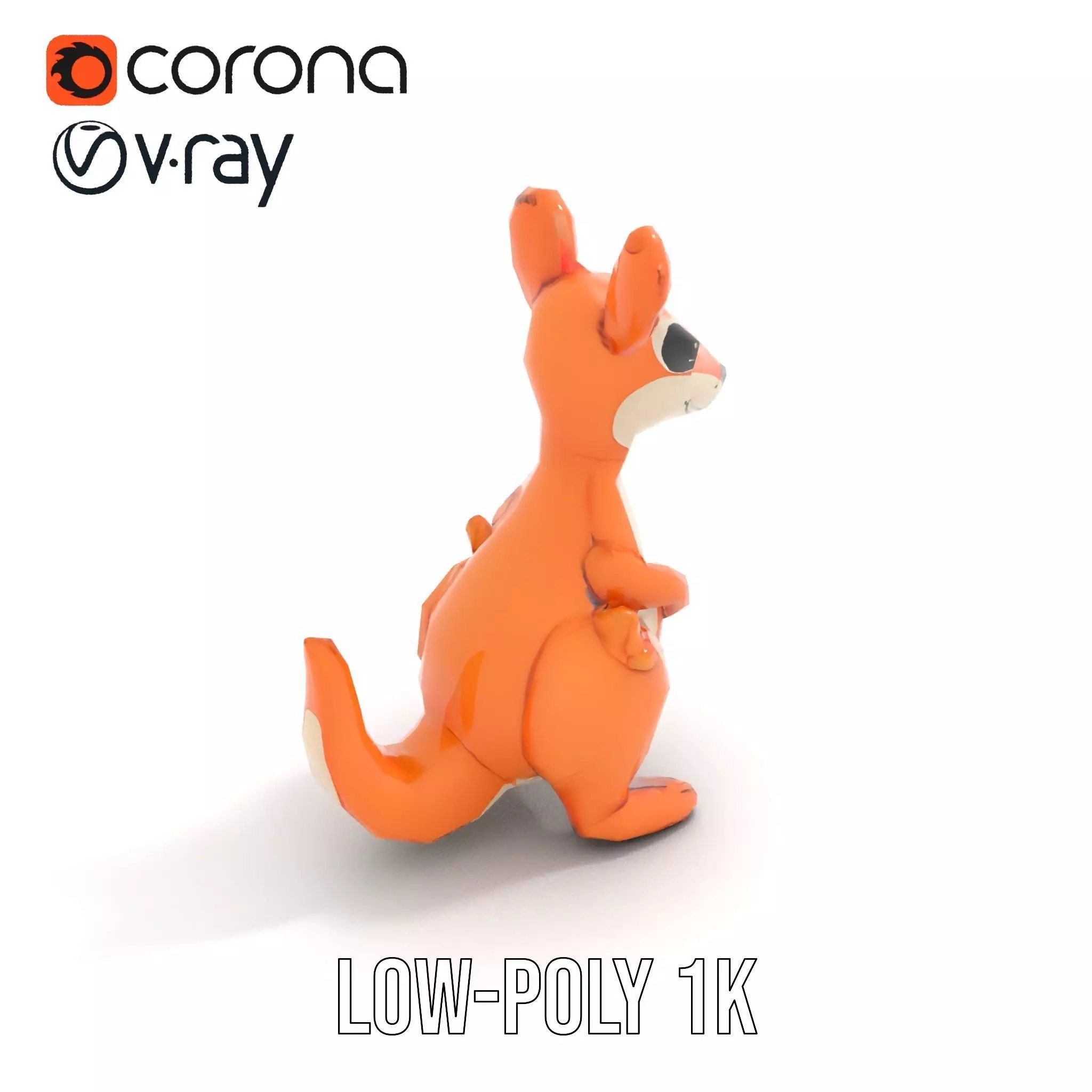 Playful Kangaroo Inflatable model pack Low-poly 3D model_10